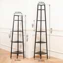 Yoobure 4-Tier Corner Shelf with Metal Frame, Ladder Bookshelf Display for Bedroom Living Room, Tall Bookcase Plant Stand, Wood Small Shelf Stand Home