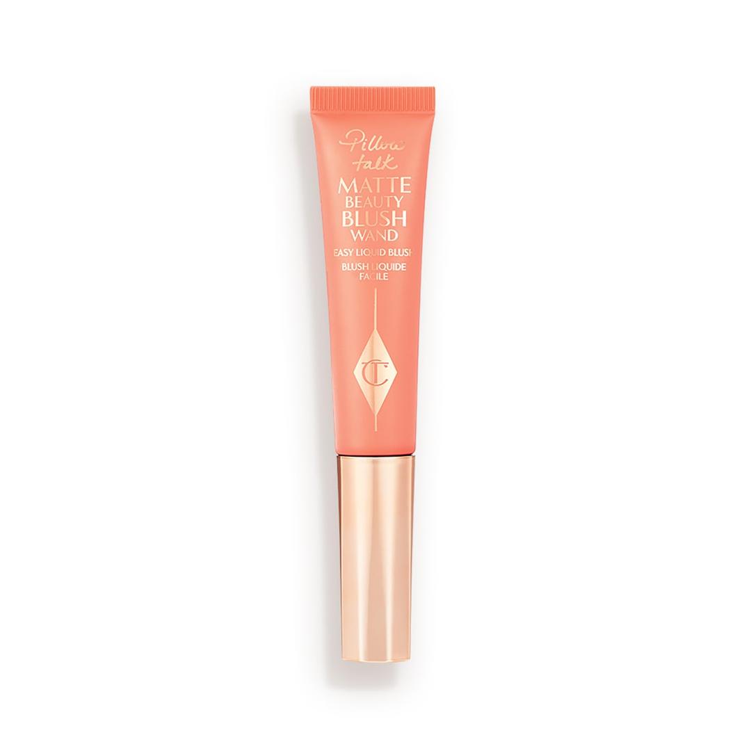 Charlotte Tilbury Pillow Talk Matte Liquid Blush Wand - Matte Blush for Cheeks with Cushion Applicator - Infused with Lumi-Blur Technology for a Light-Reflecting, Soft-Focus Effect - Peach Pop, Pack Of 2
