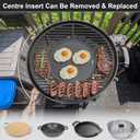 8835 Round Grill Grate w/8834 Grill Griddle for Weber Platinum 22" Kettle Grills, Heavy-Duty Replacement Grill Grate for Weber Gourmet BBQ System Hinged Grate, for Recteq Bullseye Grills