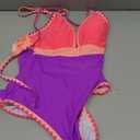 popvil One Piece Swimsuit 2025 Tummy Control Women Bathing Suit Shapewear Swimsuits Slimming Neon Cute Tie Back Swimwear (M)