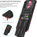 for Samsung Galaxy A14 5G Wallet Case with Credit Card Holder Stand Kickstand Slim Rugged Shockproof Heavy Duty Defender Armor Military Grade Protective Phone Case - Pink