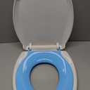 19" Elongated Potty Training Toilet Seat, Built-In Soft Quiet-Close Lid with Magnetic Blue Kids Seat and Non-Slip Design, Easy to Install and Clean