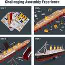 CubicFun 3D Puzzles for Adults - LED Titanic 35'' Large Ship - New Home Desk Decor - House Warming, Wedding, Anniversary, Valentines Day Gifts for Him Her Teacher Long Distance Relationship Gifts