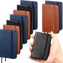 10 Pcs Hardcover Leather Pocket Notebook 4 x 2.5 Inch Small Notebook 50 Sheets Hardcover Mini Notepad Tiny Lined Journal for Office Home School Writing Supplies (Black,Brown,Blue)