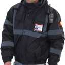 sesafety Reflective Jacket for Men, High Visibility Jackets, Safety Jackets for Men, Hi Vis Construction Bomber Jackets Waterproof with Pockets and Zipper, Black Bottom, Class 3
(XX-Large)