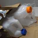 ASEVAT 2 Pcs 1.3 Gallon Jugs with Caps Empty Plastic Gallon Containers with Lids Oil Container Automotive Square F-Style Plastic Jug for Liquids Water Laundry Soaps Detergents Home and Commercial Use (Translucent)