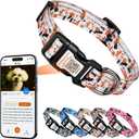 Reflective Dog Collar, Personalized Dog Collars with QR Code Buckle, Soft Nylon Pet Collar Adjustable for Large Dogs, Camo Gray L