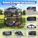 Catio Outdoor Cat Enclosure Pop up Cat Tower Tent Cat Playpen w/Breathable Mesh Portable Catio Kitten Pet Animal Play Pen Indoor Enclosed Kitty Patio Balcony Camping(Hexagonal,XL)