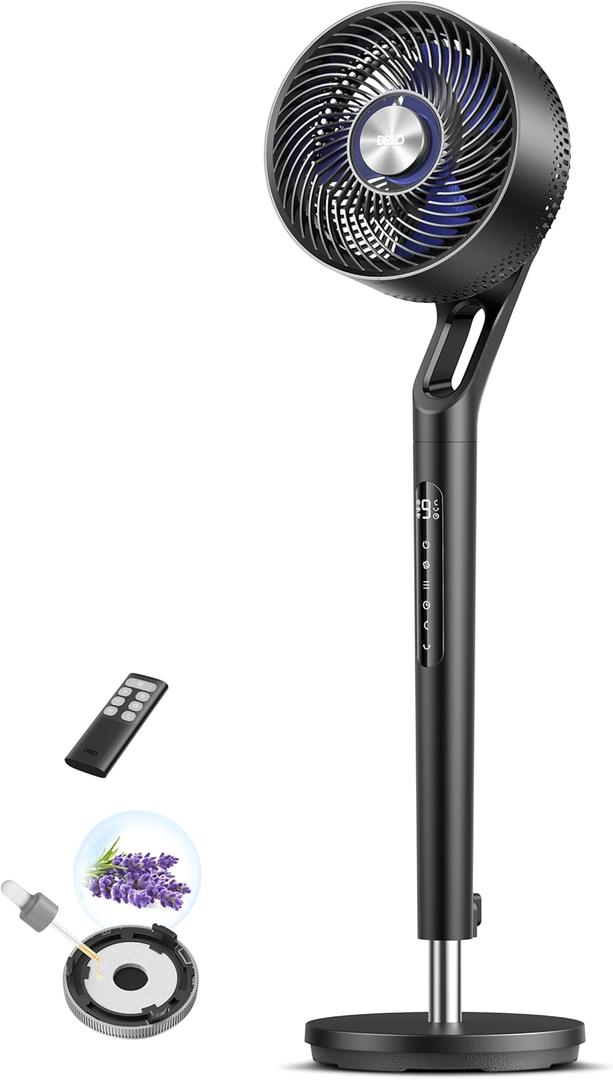 DREO Standing Fan for Bedroom,120°+100° Oscillating Fan, Quiet Pedestal Fan
96ft, 9 Speeds, 3 Modes, 37-42" Adjustable Height, 8H Timer, DC Motor Quiet Fan, Omni-Directional, Remote, Black