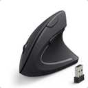 Anker 2.4G Wireless Vertical Ergonomic Optical Mouse for Work, Multi-Device Connectivity, 800/1200 /1600 DPI, 5 Buttons for Laptop, Desktop, PC, MacBook - Black