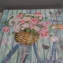 Anolyfi Bathroom Botanical Cactus Plants Painting Abstract Succulents Flower Canvas Wall Art Pink Floral Rustic Print Picture Artwork Framed for Bedroom Living Room Nursery Office Home Decor 20"x20"