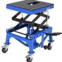 350 Lbs Heavy Duty Hydraulic Motorcycle Lift Jack Table, Scissor Lift Stand Foot Operated ATV Dirt Bike Scissor Stand with 4 Wheels, Lifting Range 13.78-34.25 Inches (Blue)