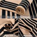 Black and Tan Striped Outdoor Rug, 2 x 4.3 Cotton Hand-Woven Reversible Front Porch Rug Washable Front Door Mat Entryway Rugs Welcome Layered Doormat Carpet for Patio Farmhouse Kitchen