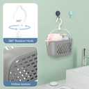 2pcs Hanging Shower Caddy Basket Plastic Hanging Shower Caddy with Hook Portable Organizer Storage Basket for Bathroom Kitchen