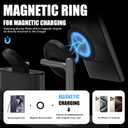 Magnetic Charger for Samsung, 5 in 1 Wireless Charging Station with Alarm Clock for Samsung Galaxy S25 Ultra/S24/S23/S22, Galaxy Watch 8/7/6/4/5, Galaxy Buds/Pro, Black