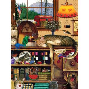 Buffalo Games - Charles Wysocki - Yarn Duty - 750 Piece Jigsaw Puzzle for Adults -Challenging Puzzle Perfect for Game Nights - Finished Size is 24.00 x 18.00