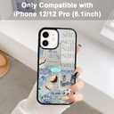Cute Beach Coast Summer Collage Aesthetic Phone Case for iPhone 12 & 12 Pro (6.1") Case for Girls Women (Gray Blue)