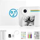 OTJ Camera Instant Print - 1080P Instant Cameras That Print Photos with 32GB Card - Daurable Digital Printable Camera Birthday Gift (White)