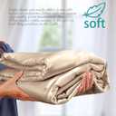 Vonty Satin Throw Blanket Taupe Satin Blankets 50x60 Inches(with Small Flowers), Cooling & Silky Throw Blanket Wrinkle-Free Cable Knit Throw Blankets for Coush Sofa Bed Outdoor