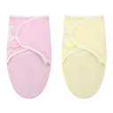 VitalCozy 2 Pcs Preemie Swaddle Preemie Swaddle Wrap Adjustable Blanket Cotton Blanket for Boys Girls Sleep(Pink, Yellow)