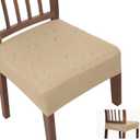 JQinHome Waterproof Dining Chair Seat Covers Set of 4 | Soft Removable Washable Chair Covers for Dining Room,Rear Gap Hook-and-Loop| Elastic Non-Slip, Full Rear Coverage | Khaki