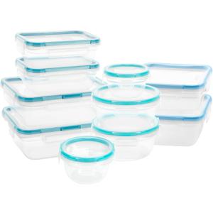 Snapware Plastic Total Solutions (10-Pack, Mixed Sizes) Food Storage Containers Set, Airtight & Leakproof Plastic Locking BPA-Free Lids Tupperware, Freezer Dishwasher Microwave Safe