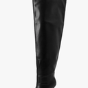 Women's Wide Calf Thigh High Heeled Boots Stiletto Cone Heel Boots Pointed Toe Pull On Black Boot Heels for Women, 10.5