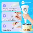 Reusable Cotton Piping Bags and Tips Set- GleeAnt Frosting Piping Kit for Baking 6pcs Large Stainless Icing Tips for Cake Decorating- 16inch Pastry Bags,Coupler I Professional Cupcake Kit (11)