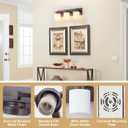 3 Light Modern Bathroom Light Fixtures Over Mirror, Bronze Finish Vanity Lights for Bathroom Wall Sconces with Milky White Glass Shades, E26 Socket (Bulbs Not Included)
