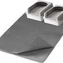 Roaringkitty Cat Litter Mat with Dual EVA Layer Design  Soft, Easy to Clean, Waterproof,Durable, and Non-Slip  Perfect for Cats(Gray, Extra Large 35.4x27.5inch)