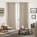 YoungsTex Linen Semi Sheer Curtains 95 Inches Long 2 Panels for Living Room, Textured Floor Length Drapes Light Filtering with Rod Pocket Back Tab for Bedroom, Dark Oatmeal,52 X 95 Inch