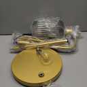 Upgraded Dimmable Glass Floor Lamp for Living Room, Modern Gold Standing Lamp with Green Ribbed Glass Lampshade & Knob Dimmer, Arc Tall Lamp for Bedroom Office Reading Room, 2700K Led Bulb Included