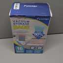 16 Pack Vacuum Storage Bags with Hand Pump, 4 Jumbo + 4 Large + 4 Medium + 4 Small Plastic Packaging Bags, 80% Space Saver Vacuum Seal Bags for Clothing, Travel Lugggage, Blankets, Comforters