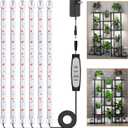 SDOVUERC 16'' 6 Bars Grow Light Strips for Indoor Plants with Auto ON/ Off Timer 6/ 12/ 18H, 5 Dimmable Levels for Shelves Plant Growing