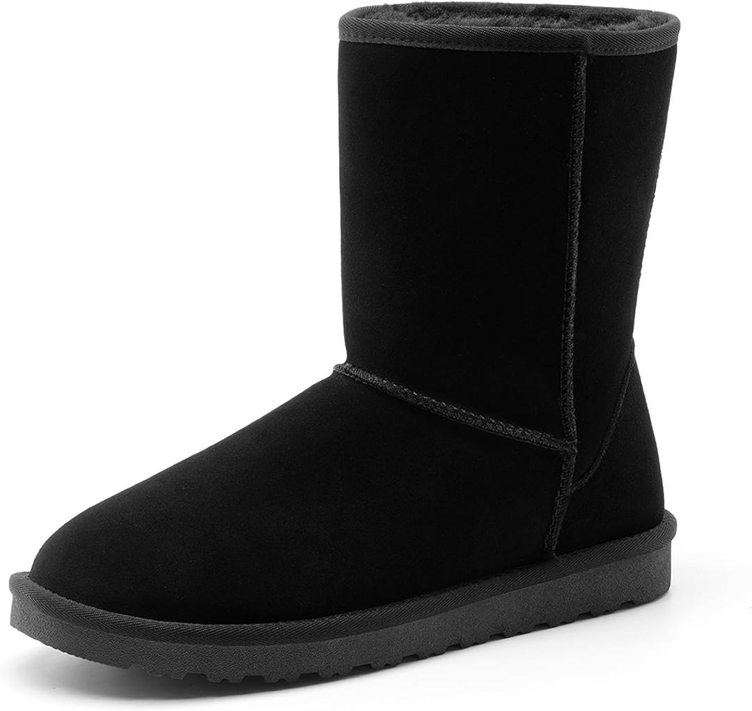 Bruno Marc Men's Winter Boots Cold Weather Outdoor Casual Warm Suede Faux Fur Lining FuzzyClassic Short Boots (10.5, All Black)