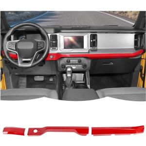 RT-TCZ Center Console Dashboard Strip Cover Trim Decoration Interior Accessories for Ford Bronco 2021-2025 (Red)