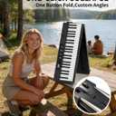 Finger Ballet 88 Key Folding Piano Keyboard, Digital Piano with Bluetooth MIDI, Full Size/Semi-Weighted/Portable, Rechargeable Travel Piano for Beginners, Adults, Students, Home Practice