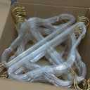 HGYZE Toddler Hangers for Kids Clothes Closet, 50pcs Slim Baby Hangers with 10 Connector Hooks for Infant Coat, Perchas de Plstico for Boy Nursery (Clear Sparkling Hangar with Gold Glitter)