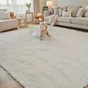 Rugs for Living Room 5x8, Alfombras para Salas Shag Large Plush Soft Area Rug, Shaggy Carpets for Bedroom, Kids Boys Girls Home Decor Aesthetic(Cream, 5 x 8)