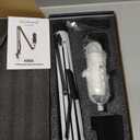 ZealSound Gaming Microphone Kit,Podcast Condenser USB Mic with Boom Arm,Supercardioid Microphone with Mute Button,Echo Volume Gain Knob,Adjust Monitor for Phone PC Computer (White)