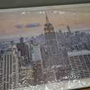 Window View New York Skyline Canvas Wall Art- City Landscape Canvas Print Pictures Painting Artwork Framed for Living Room Bedroom Bathrom Offce Decor-24"x48"