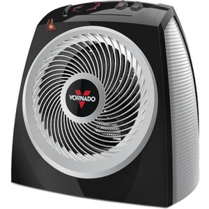 Vornado VH10 Space Heater for Indoor Use, Adjustable Thermostat, 2 Speeds, Advanced Safety Features, Integrated Carry Handle, Large Heater for Bedroom, Kitchen, and Living Room, Quiet Heater, Black