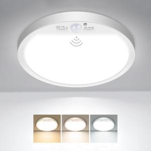 slochi Motion Sensor Light Indoor Wired, 8.7 Inch 3000K/4000K/6500K Closet Lights Motion Sensored, 18W 1800LM Flush Mount Ceiling Light for Hallway Pantry Stairwell Porch, White, 1 Pack-8.7 Inch