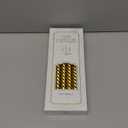 10 Inch Tall Taper Candles Spiral Candle, Set of 12 Tapered Candle, 8 hrs,Tasteless and Smokeless,Long Candle,Tall Candlesticks, Home Dinner, Party, Wedding, Halloween (12, Golden, 25cm)