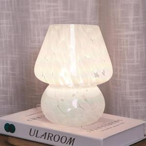 USB Plug-in Mushroom Lamp Small Bedside Table Lamp with 3 Temperature LED Bulb, Free Dimming Nights Light for Bedroom/Living Room/Entryway/Corner Decor or New Home Gift(Rainbow White)