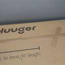 Huuger Computer Desk, 55 Inch Home Office Desk, Gaming Writing Work from Home Study Desk, Large Legroom, Sturdy Metal Frame, Modern Simple, Black