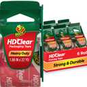 Duck HD Clear Packing Tape with Dispensers - 6 Rolls of Strong Heavy Duty Packing Tape for Shipping and Moving, Boxes and Packaging - 1.88 In. x 22.2 Yards - 1.5" Core - Clear (287732)