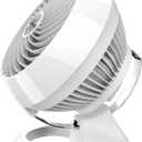 Vornado 460 Small Desk Fan with 3 Speed Settings, Adjustable Tilt Chrome Glide Bar, for Bedroom, Office, Home, Air Circulation up to 70 Feet, Quiet Table Fan, White