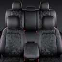 Leather Seat Covers Custom Fit for Tacoma Gen 3rd Double & Crew Cab (2016-2023) - Fully Covered - Fit Like a Glove - Center Console Armrest Covers Included - CamoBlack-Red Stitching
