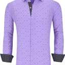 Alex Vando Mens Printed Dress Shirts Long Sleeve Regular Fit Button Down Shirt (XL)